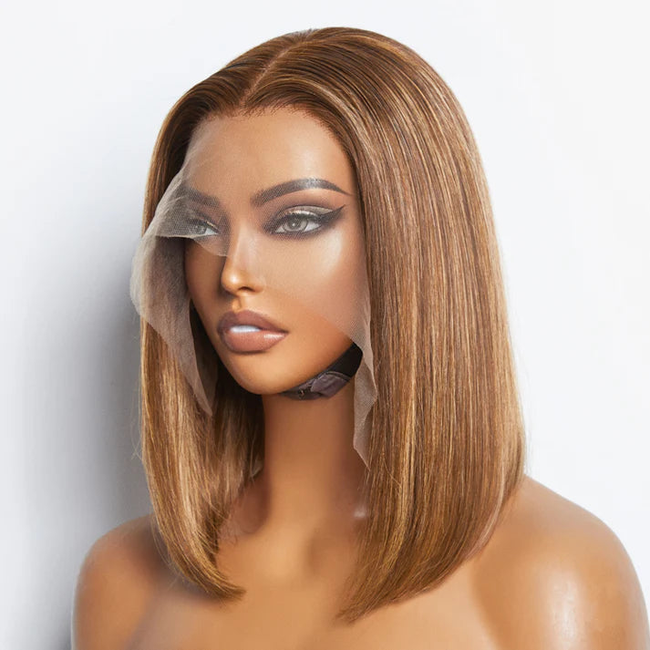 P4/27 Straight Bob Lace Frontal Wig