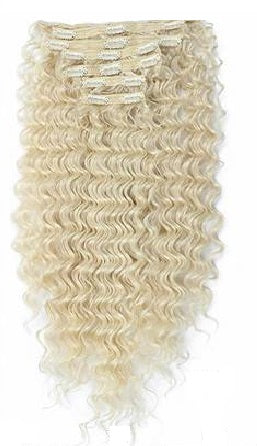 BLONDE DEEP WAVE CLIP-INS HAIR EXTENSION