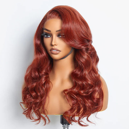 Red Brown Lace Closure Wig