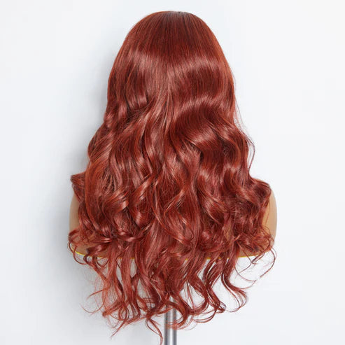 Red Brown Lace Closure Wig