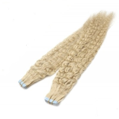 BLONDE DEEP WAVE TAPE IN HAIR EXTENSIONS